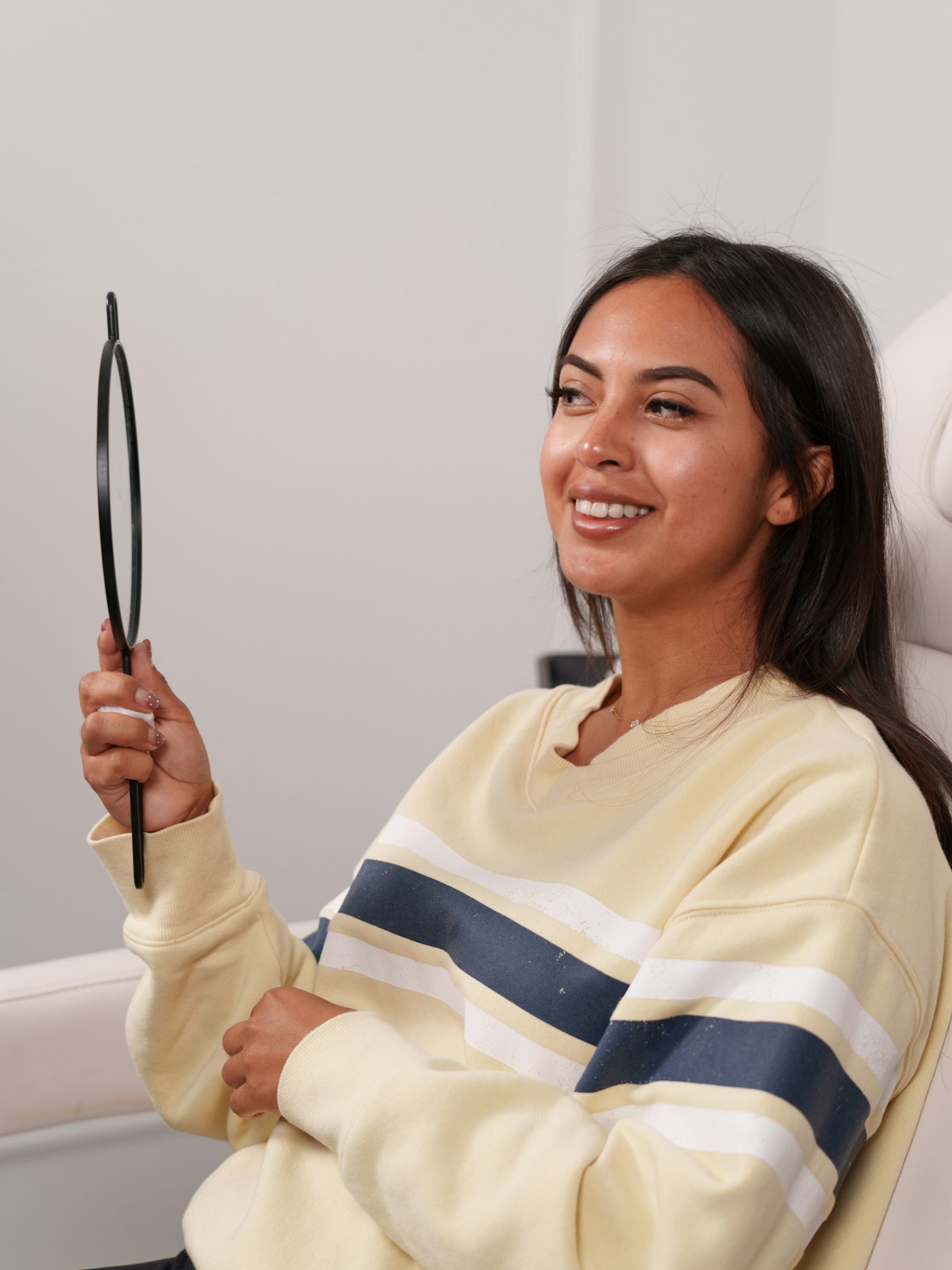 A patient after treatment at the clinic
